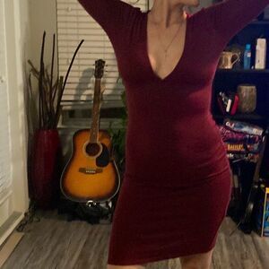 Forever 21 Maroon Midi Dress